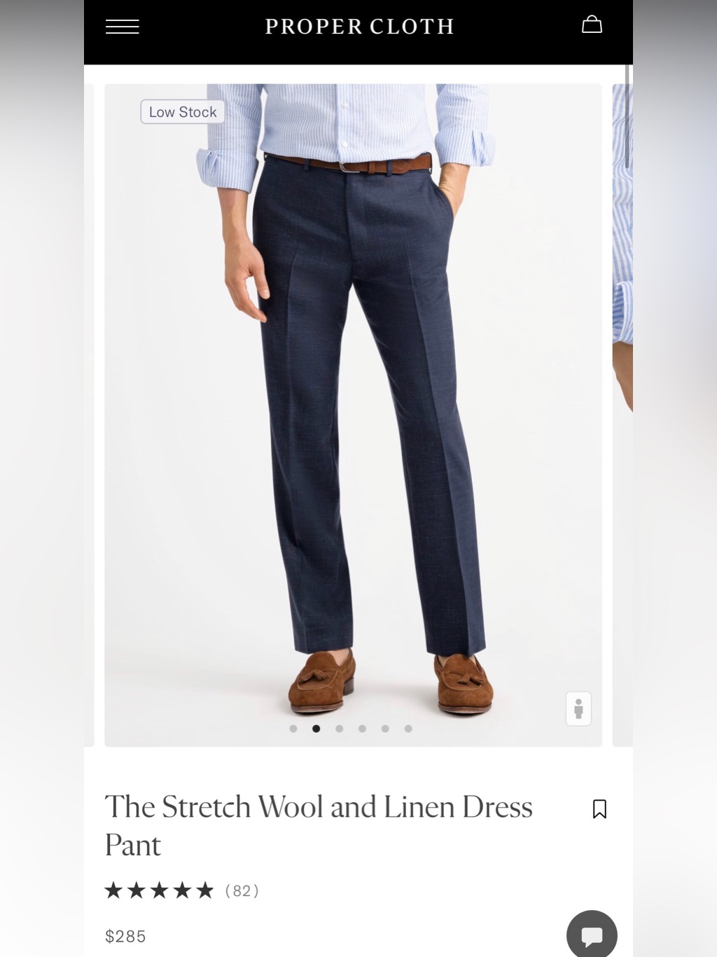 Proper Cloth Navy Wool-Linen Dress Pants Nwot